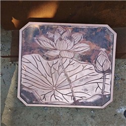 荷花風水浮雕